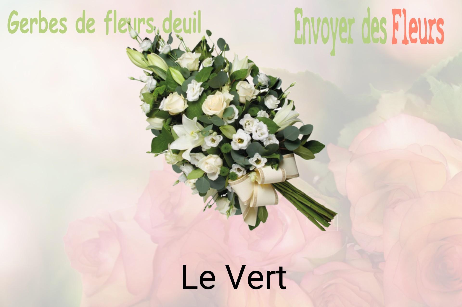 Gerbe de fleurs de deuil livrée à Le Vert